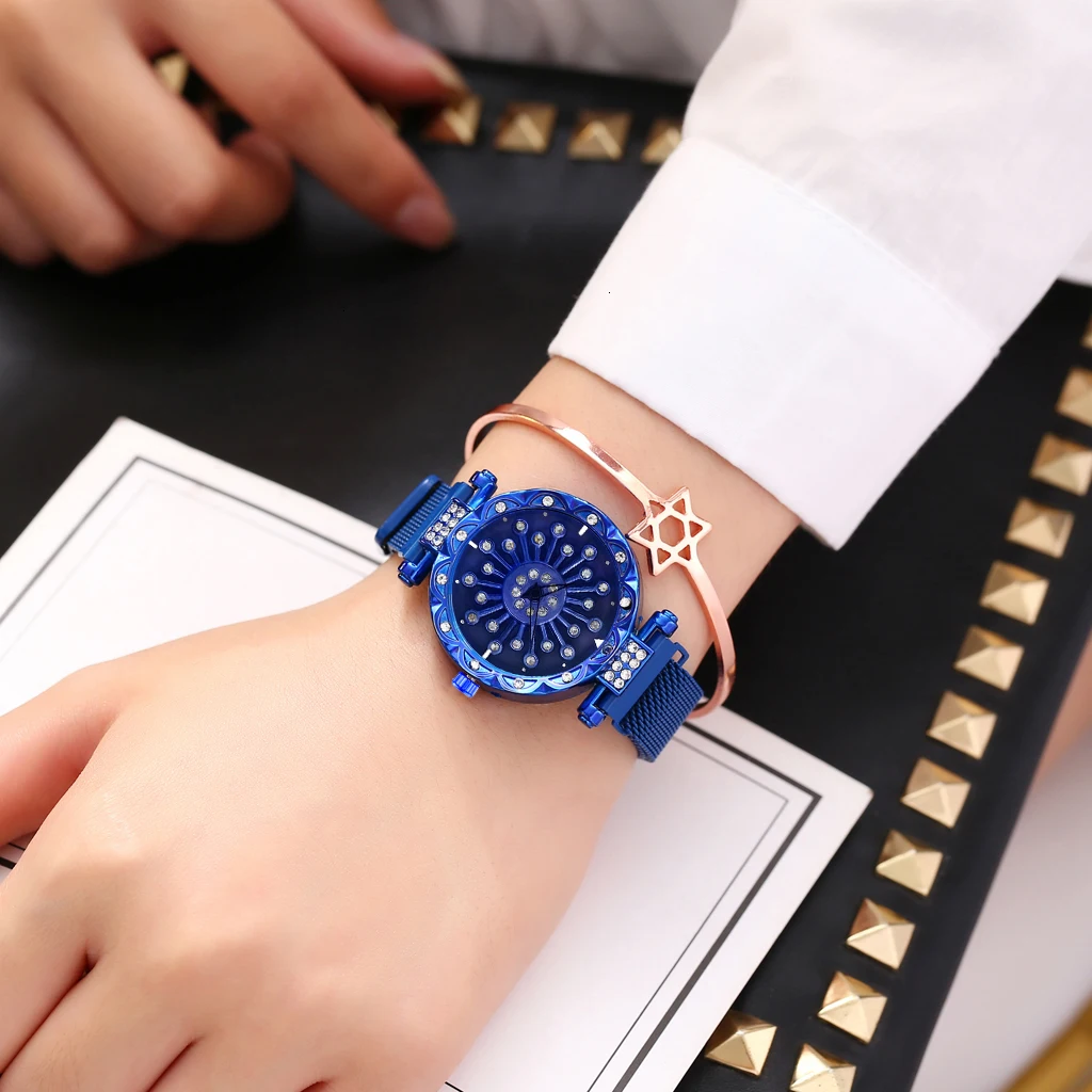 2020 Ladies Watches Luxury Women Diamond Watches Fashion Creative Whirling Magnet Buckle Rotating Dial Quatrz Watch Best Gifts 
2020 Ladies Watches Luxury Women Diamond Watches Fashion Creative Whirling Magnet Buckle Rotating Dial Quatrz Watch Best Gifts