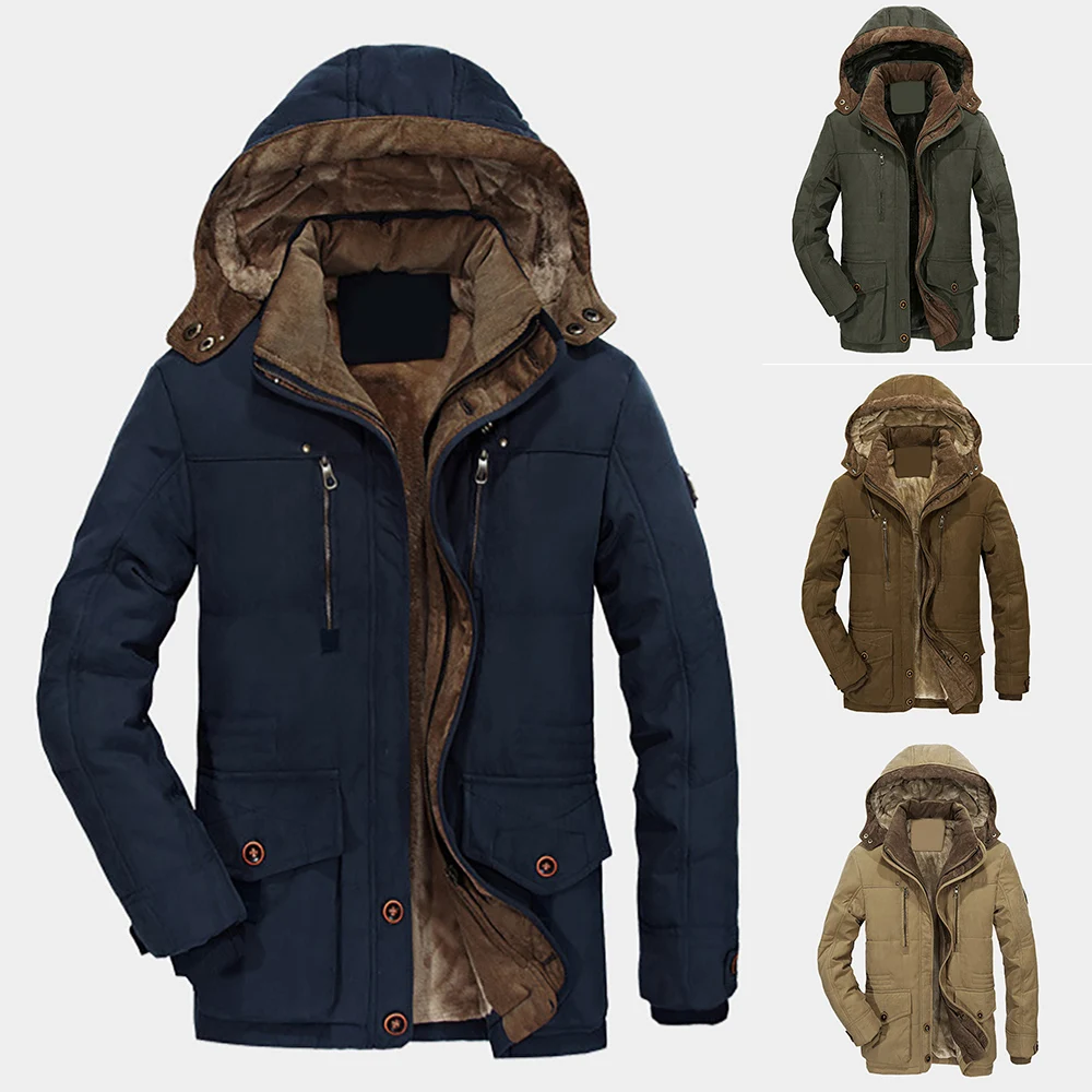 2022 New Men's Winter Coat Jackets Detachable cap Long Sleeve Hooded Multi-pocket Men Solid Winter Casual Blend Thermal Jackets
2022 New Men's Winter Coat Jackets Detachable cap Long Sleeve Hooded Multi-pocket Men Solid Winter Casual Blend Thermal Jackets
