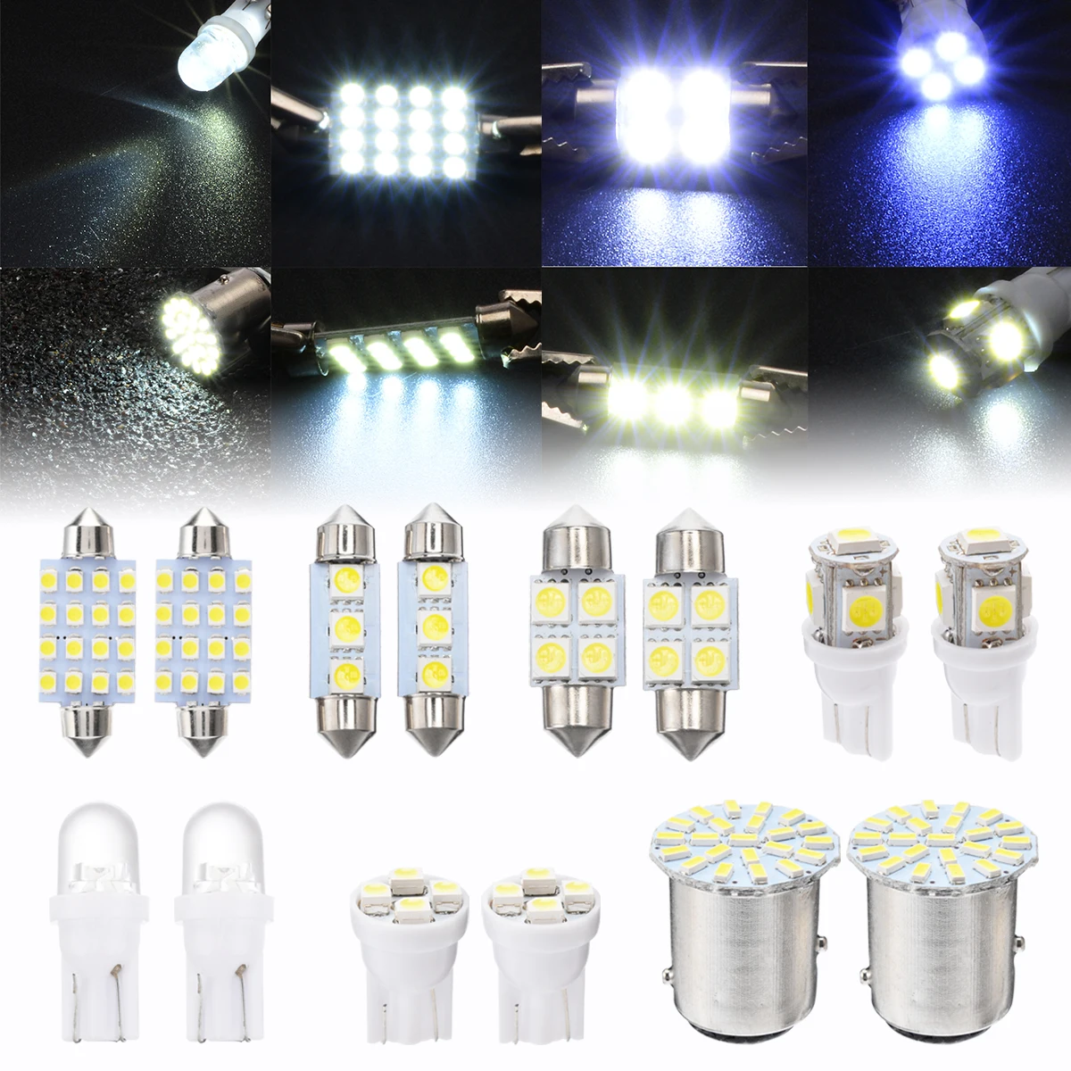 14pcs Car Interior Light Package White LED 1157 T10 31 36mm Interior Map Dome License Plate Light Kit Car Styling
14pcs Car Interior Light Package White LED 1157 T10 31 36mm Interior Map Dome License Plate Light Kit Car Styling