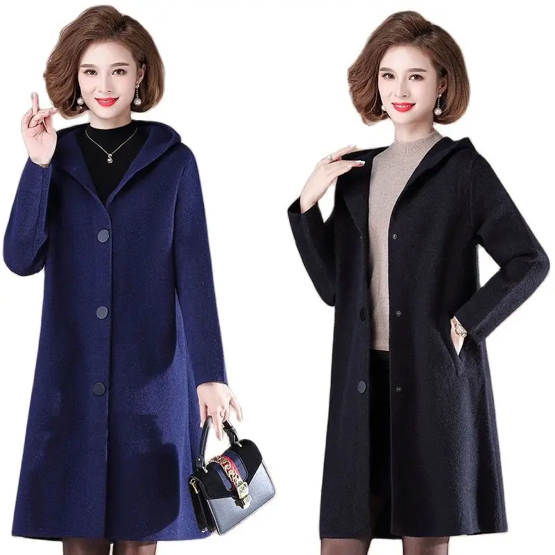 2022 New Mother Windbreaker Jacket Women Autumn Winter Coat Female Mid-Length Overcoat Solid Color Top Hooded Outwear Ladies
2022 New Mother Windbreaker Jacket Women Autumn Winter Coat Female Mid-Length Overcoat Solid Color Top Hooded Outwear Ladies