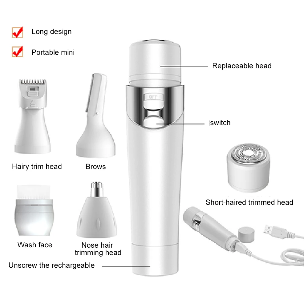 New 5 in 1 Women Epilator Female Eyebrow Trimmer Lady Shaver For Hair Removal Shaving Machine Face depilador Bikini Depilatory
New 5 in 1 Women Epilator Female Eyebrow Trimmer Lady Shaver For Hair Removal Shaving Machine Face depilador Bikini Depilatory