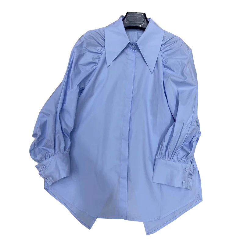 VGH Casual Back Split Shirt For Women Lapel Long Sleeve Minimalist Korean Blouse Female Fashion New Clothing Spring Tide 2021
VGH Casual Back Split Shirt For Women Lapel Long Sleeve Minimalist Korean Blouse Female Fashion New Clothing Spring Tide 2021