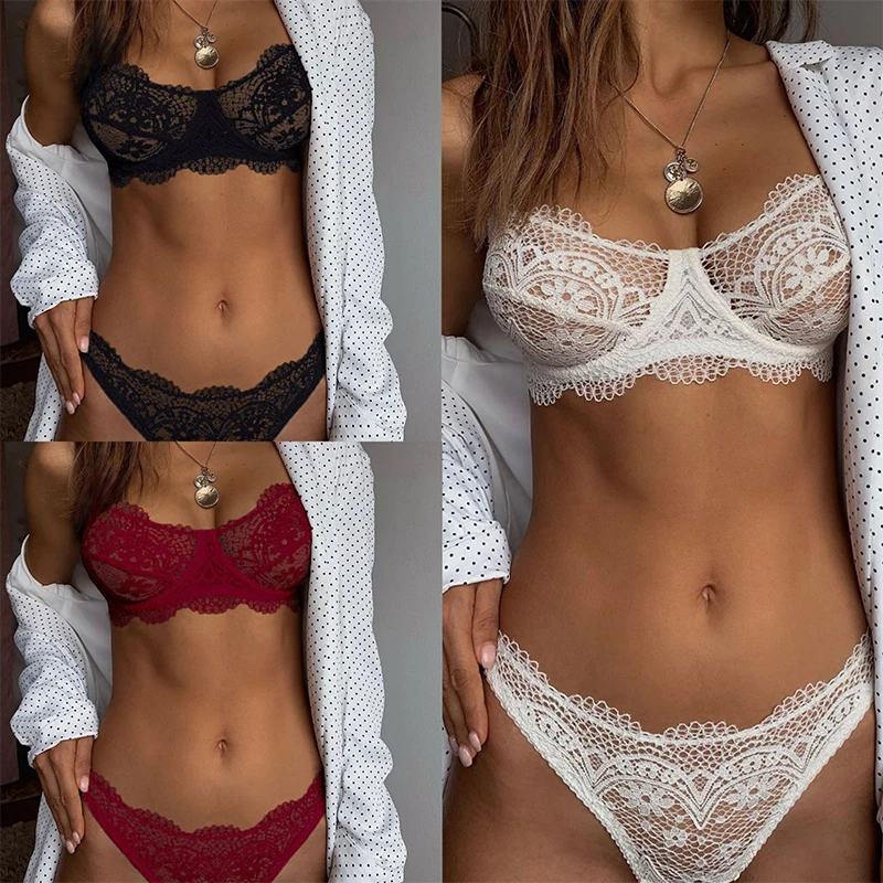 Ladies Bra Set Lace Sexy Underwear Comfortable Thin Bra and Panty Set Lace Transparent Women Underwear
Ladies Bra Set Lace Sexy Underwear Comfortable Thin Bra and Panty Set Lace Transparent Women Underwear