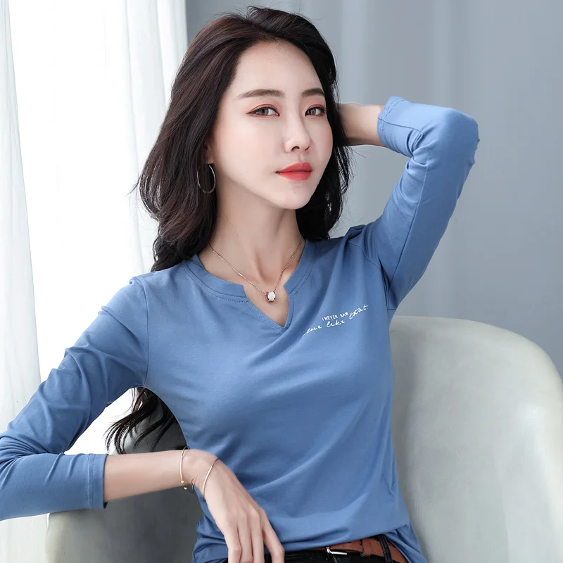 WWENN T-shirt Women 2021 Spring Cotton Casual V-neck Slim Stretchy Long Sleeve Tops Tee Autumn Tee Shirt Femme
WWENN T-shirt Women 2021 Spring Cotton Casual V-neck Slim Stretchy Long Sleeve Tops Tee Autumn Tee Shirt Femme
