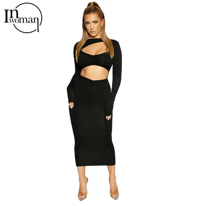 Inwoman Fall O Neck Wrap Black Dresses Women 2021 Hollow Out Sexy Party Midi Dress Ladies Club Long Sleeve Orange Bodycon Dress
Inwoman Fall O Neck Wrap Black Dresses Women 2021 Hollow Out Sexy Party Midi Dress Ladies Club Long Sleeve Orange Bodycon Dress