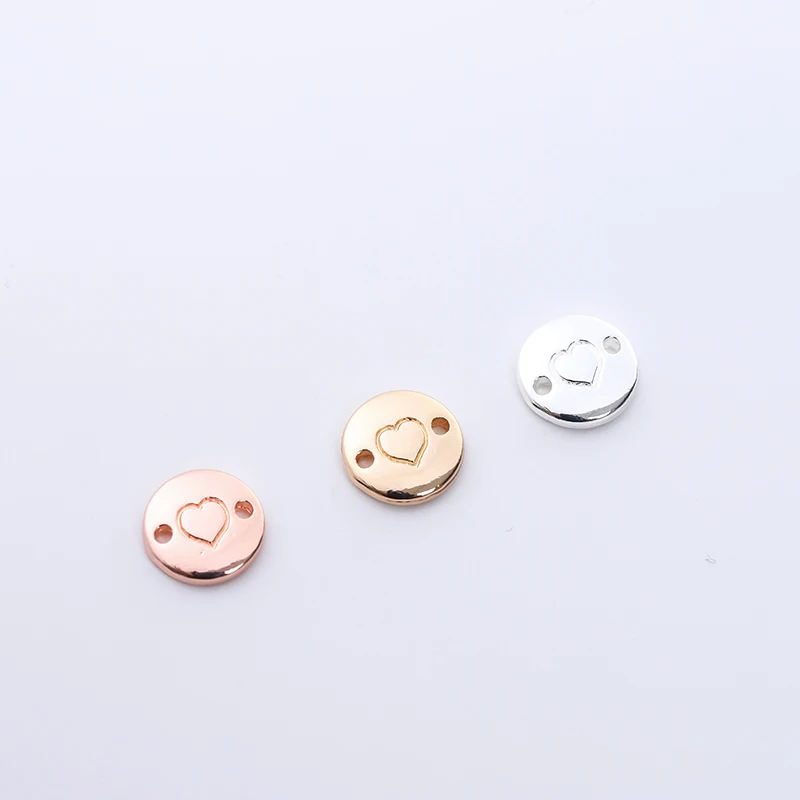10pcs/batch of simple round card connector heart-shaped pendant DIY necklace bracelet jewelry accessory-metal zinc alloy
10pcs/batch of simple round card connector heart-shaped pendant DIY necklace bracelet jewelry accessory-metal zinc alloy