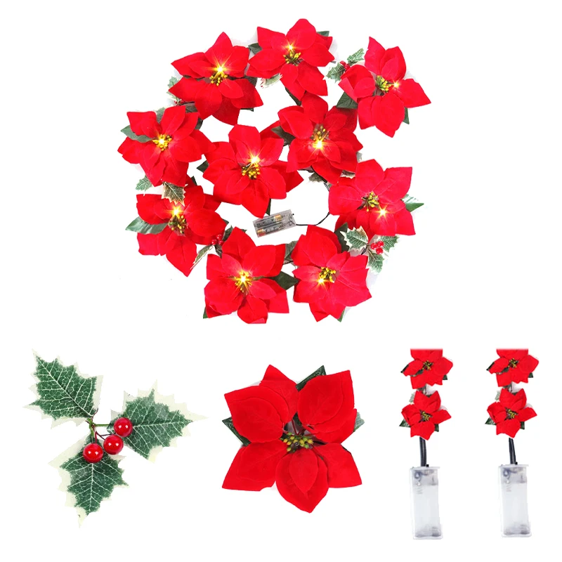 Christmas Poinsettia Flowers Decorations Artificial Flower Fake Flower Silk Rose Christmas Decoration For Home LED Xmas Tree
Christmas Poinsettia Flowers Decorations Artificial Flower Fake Flower Silk Rose Christmas Decoration For Home LED Xmas Tree