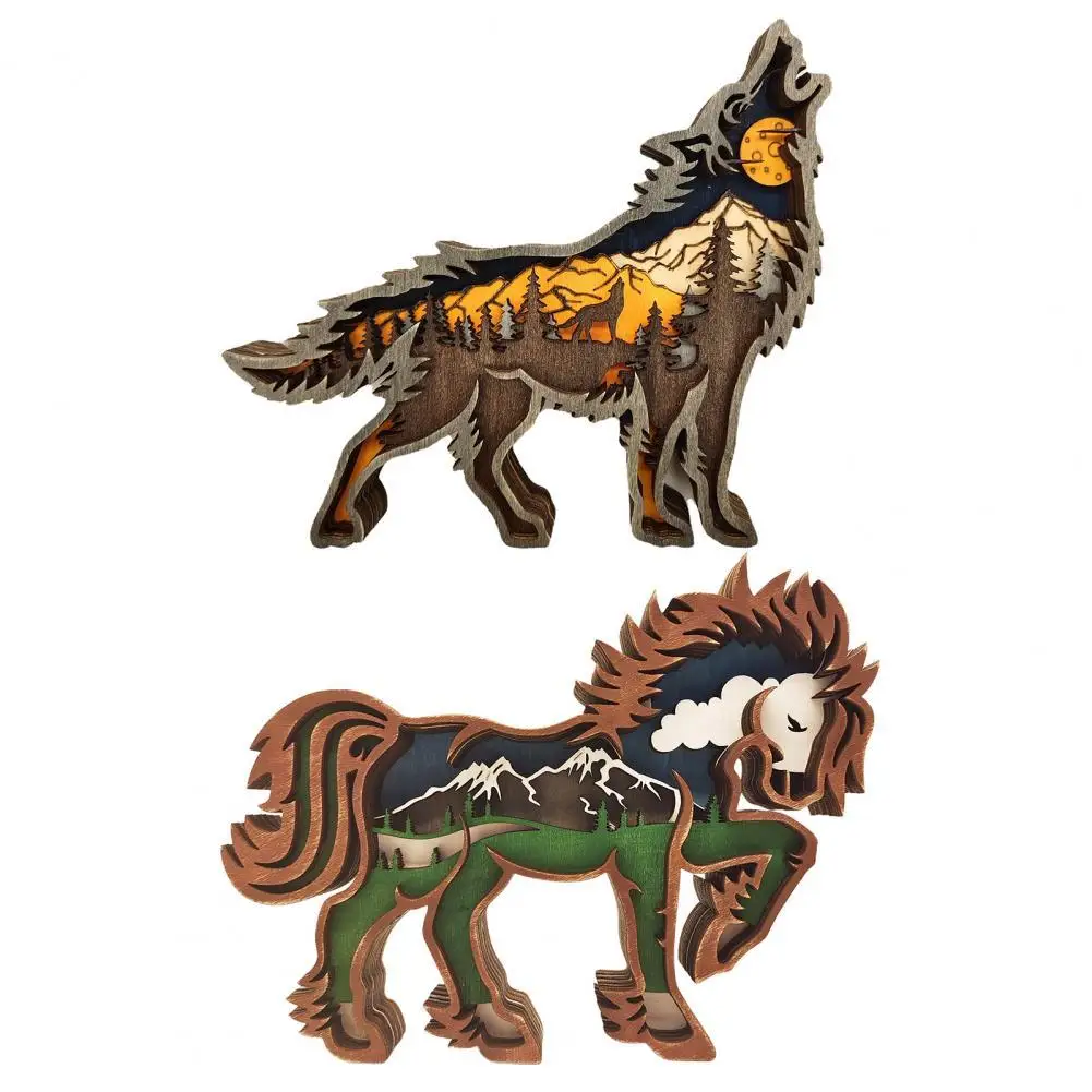 Creative Horse Shape Statue Decor Multi-layer Exquisite Wood Statue Display Animal Crafts Multi-layer Carving Ornaments for Home
Creative Horse Shape Statue Decor Multi-layer Exquisite Wood Statue Display Animal Crafts Multi-layer Carving Ornaments for Home
