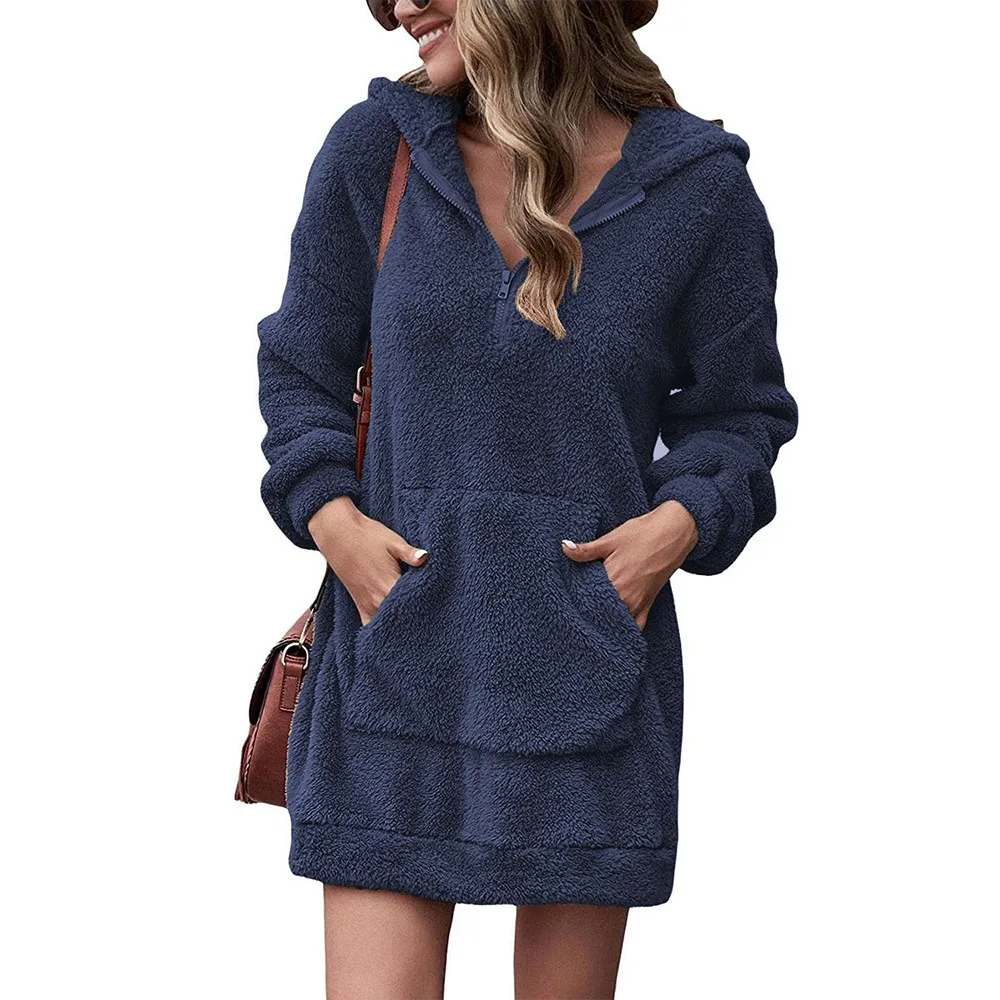 Women Long Sleeve Plush Hoodies Lady Autumn Winter Warm Solid Fluffy Hoody Flannel Pullover Pajama Loose Hooded Sweatshirts New
Women Long Sleeve Plush Hoodies Lady Autumn Winter Warm Solid Fluffy Hoody Flannel Pullover Pajama Loose Hooded Sweatshirts New