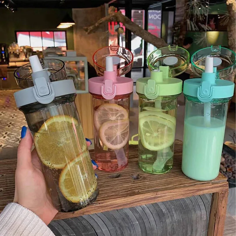 450ml Plastic Water Bottle with Bounce Lid Direct Drinking Coffee Juice Straw Cup Cold/warm Water Jug Portable Tea Filter Cup
450ml Plastic Water Bottle with Bounce Lid Direct Drinking Coffee Juice Straw Cup Cold/warm Water Jug Portable Tea Filter Cup
