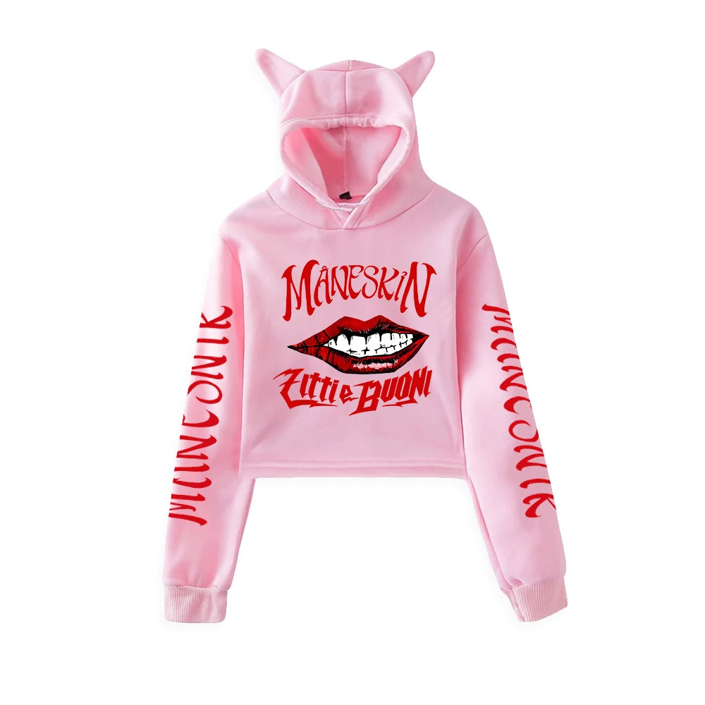 Women Cat Ears Cropped Hoodies Band Maneskin Sweatshirts Girl's Maneskin Hoody Harajuku Kawaii Short Sweatshirts
Women Cat Ears Cropped Hoodies Band Maneskin Sweatshirts Girl's Maneskin Hoody Harajuku Kawaii Short Sweatshirts