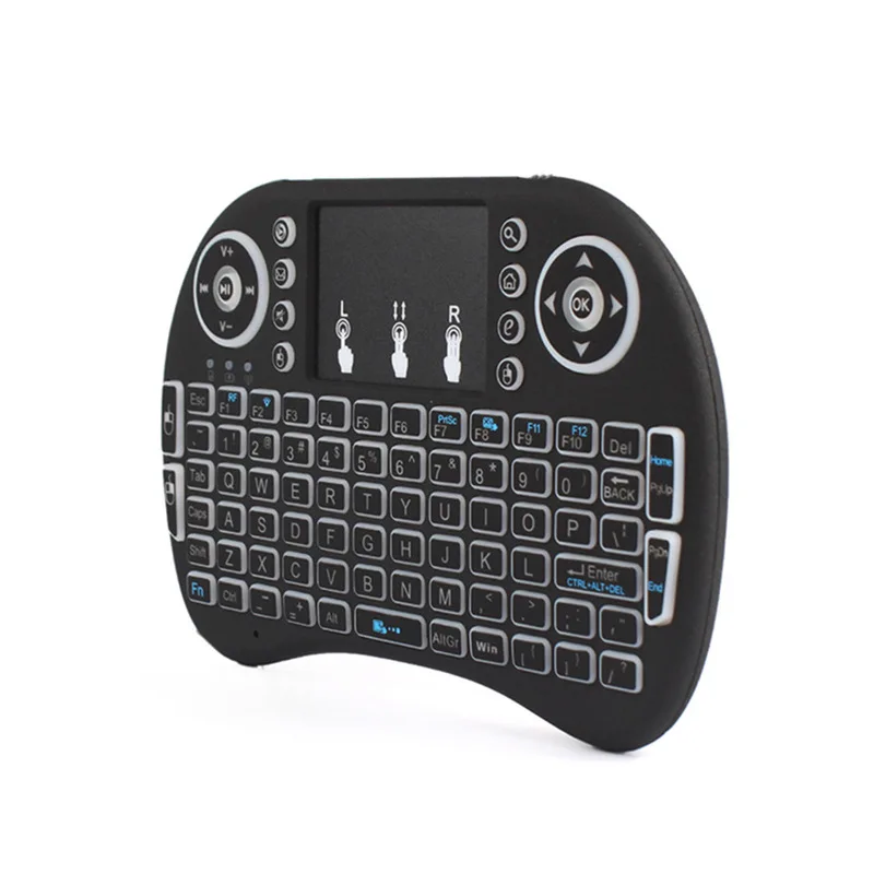1Pcs i8 keyboard backlit English Russian Spanish Air Mouse 2.4GHz Wireless Keyboard Touchpad Handheld for TV Box H96 max PC
1Pcs i8 keyboard backlit English Russian Spanish Air Mouse 2.4GHz Wireless Keyboard Touchpad Handheld for TV Box H96 max PC