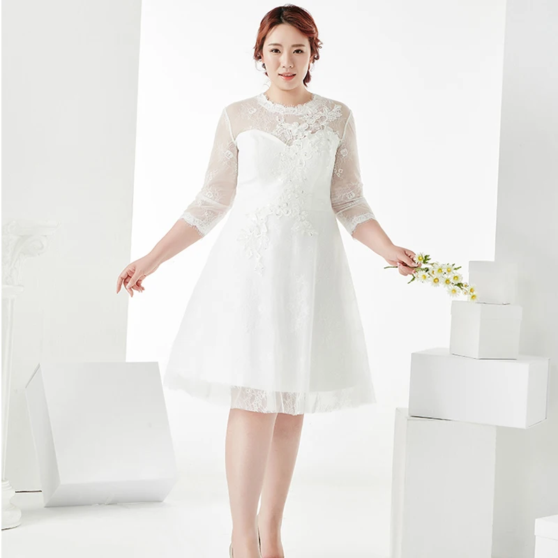 White Embroidery O-Neck Prom Dress Empire Three Quarter Sleeves Pleat Knee-Length Fashion A-Line New Formal Gowns For Women D779
White Embroidery O-Neck Prom Dress Empire Three Quarter Sleeves Pleat Knee-Length Fashion A-Line New Formal Gowns For Women D779