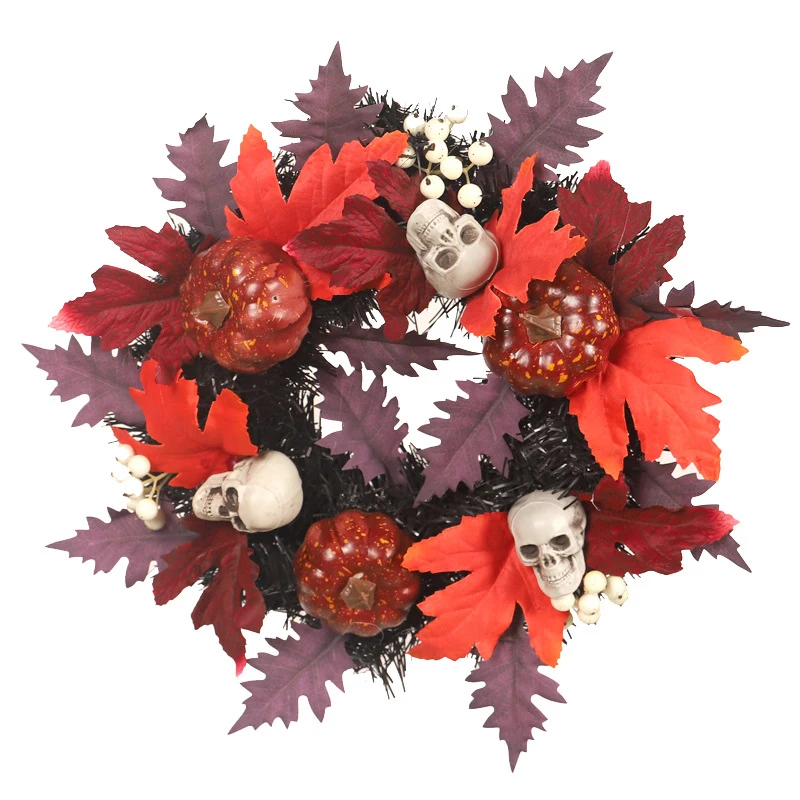35cm Halloween Wreaths With Lights Skull Pumpkin Maple Leaf Door Hanging Home Decorative Wreath
35cm Halloween Wreaths With Lights Skull Pumpkin Maple Leaf Door Hanging Home Decorative Wreath