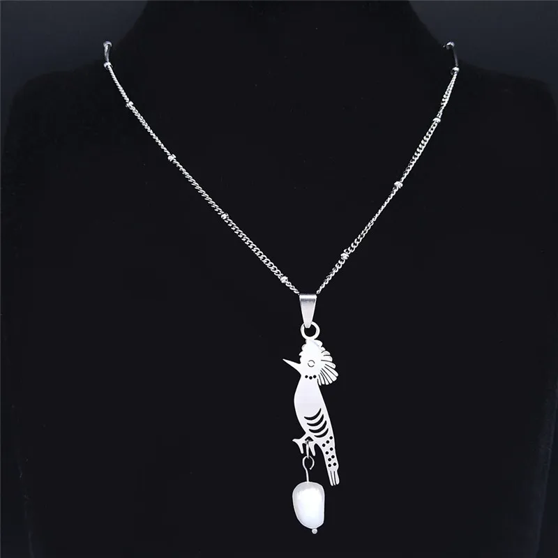 Woodpecker Freshwater Pearls Stainless Steel Boho Necklace Silver Color Chain Necklace Women Jewelry collier N4435S04
Woodpecker Freshwater Pearls Stainless Steel Boho Necklace Silver Color Chain Necklace Women Jewelry collier N4435S04