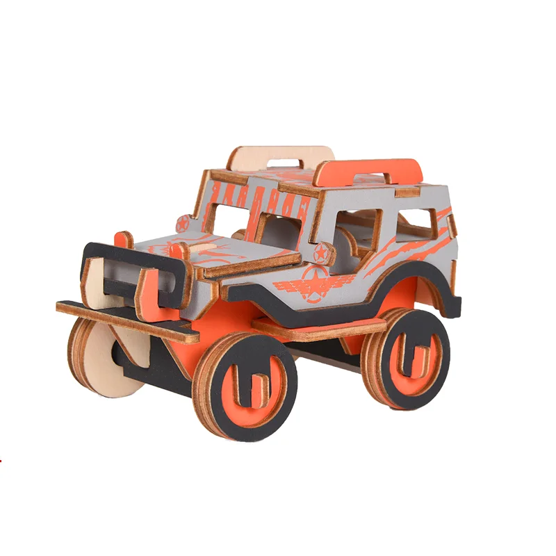 Деревянный 3D пазл игрушки военный вертолет набор для самостоятельной сборки