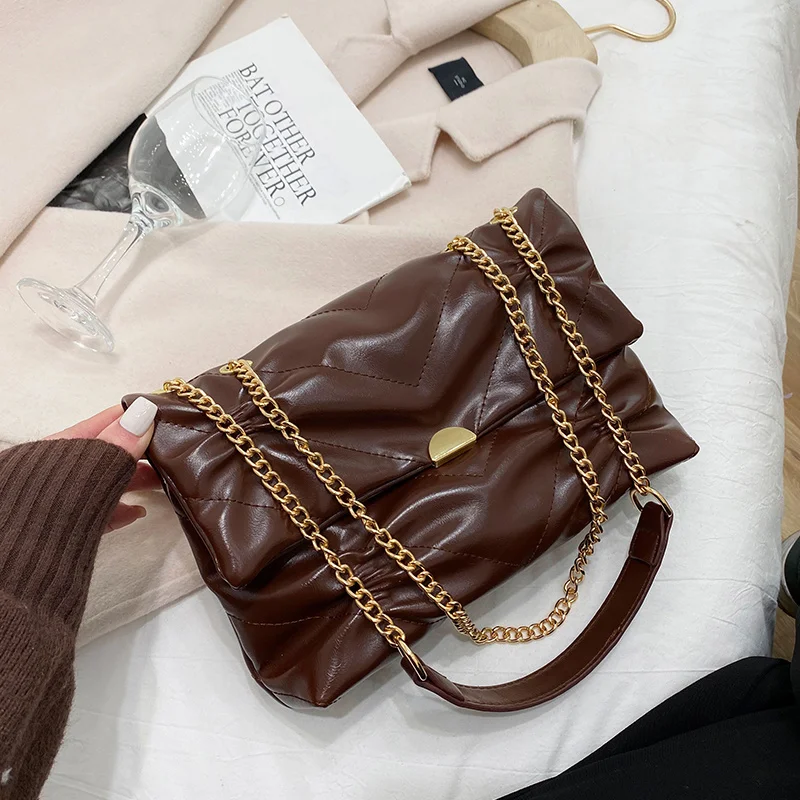 Pleated Square Large Armpit bag 2021 Fashion New High quality PU Leather Women's Designer Handbag Chain Shoulder Messenger Bag
Pleated Square Large Armpit bag 2021 Fashion New High quality PU Leather Women's Designer Handbag Chain Shoulder Messenger Bag