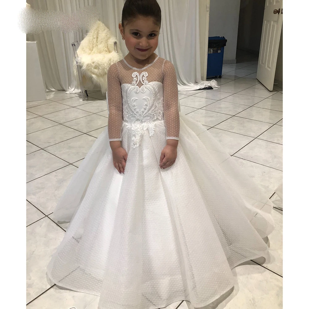 Hot Girls Pink Tulle Ball Gown Girls Birthday New Year Dresses Wedding Flower Girl Dresses 2021 with Long Sleeves
Hot Girls Pink Tulle Ball Gown Girls Birthday New Year Dresses Wedding Flower Girl Dresses 2021 with Long Sleeves