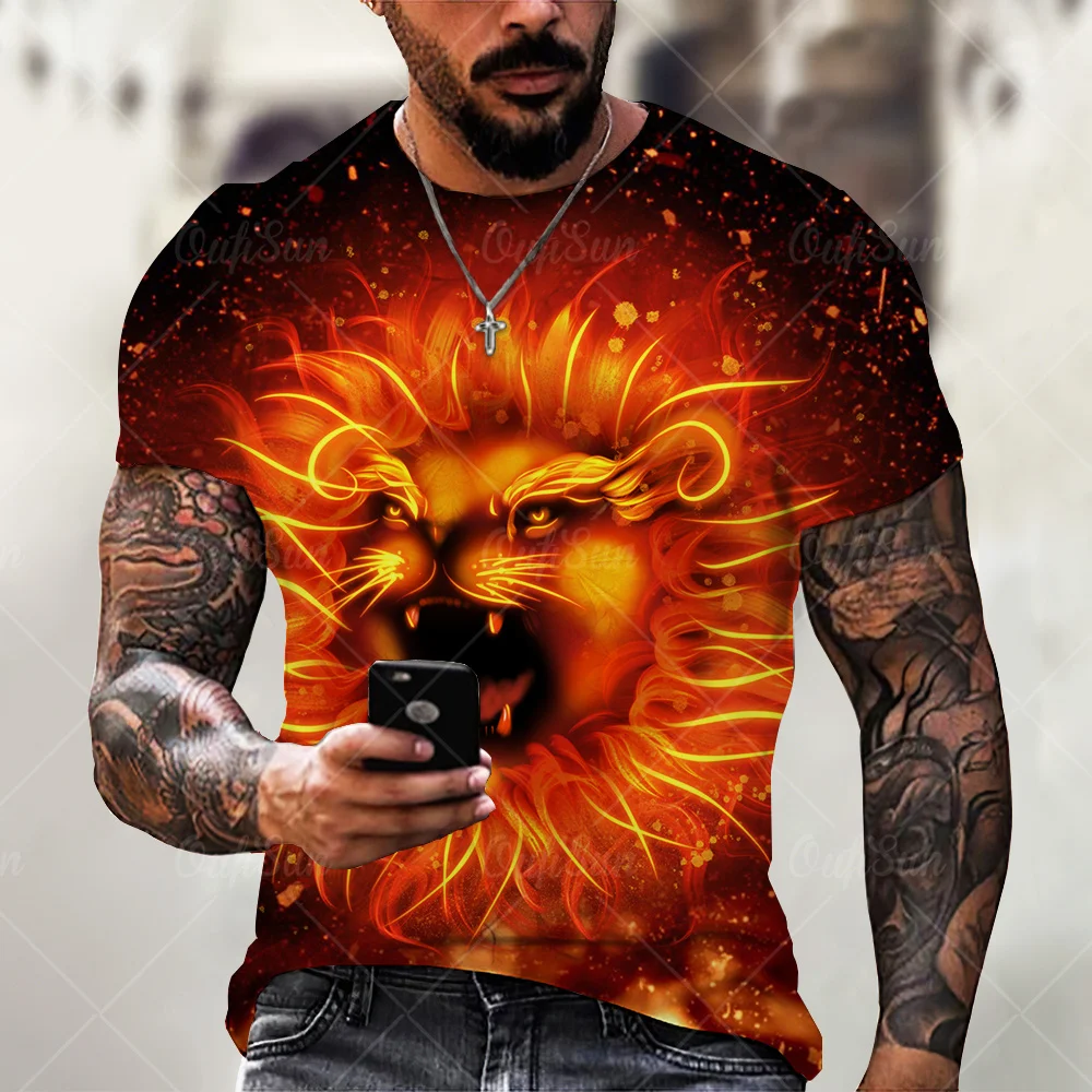 Summer Men'S 3D Printed Lion Men'S T-Shirt Fashion Round Neck Casual Fashion Short Sleeve Best-Selling Punk Street Top
Summer Men'S 3D Printed Lion Men'S T-Shirt Fashion Round Neck Casual Fashion Short Sleeve Best-Selling Punk Street Top