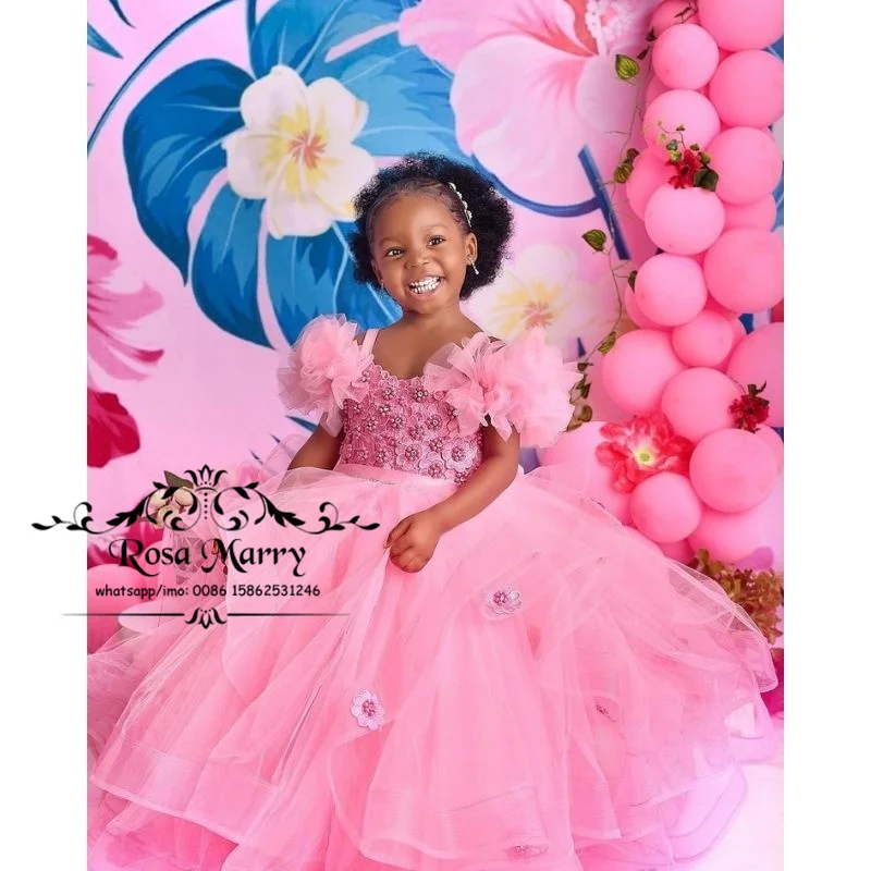 Lovely Pink Ball Gown Pageant Flower Girls Dresses Vintage Lace Cupcake Beaded First Communion Birthday Party Gowns for Toddlers
Lovely Pink Ball Gown Pageant Flower Girls Dresses Vintage Lace Cupcake Beaded First Communion Birthday Party Gowns for Toddlers