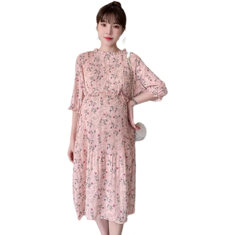 8990# 2021 Summer Korean Fashion Floral Printed Chiffon Maternity Dress Ties Waist Slim Clothes for Pregnant Women Pregnancy
8990# 2021 Summer Korean Fashion Floral Printed Chiffon Maternity Dress Ties Waist Slim Clothes for Pregnant Women Pregnancy