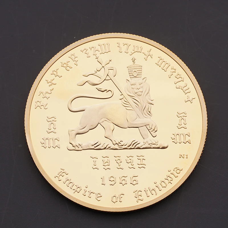 1966 Ethiopian Empire Lion King Pattern Collectible Haile Selassie I Souvenir Coin Gold Plated Collection Commemorative Coin
1966 Ethiopian Empire Lion King Pattern Collectible Haile Selassie I Souvenir Coin Gold Plated Collection Commemorative Coin