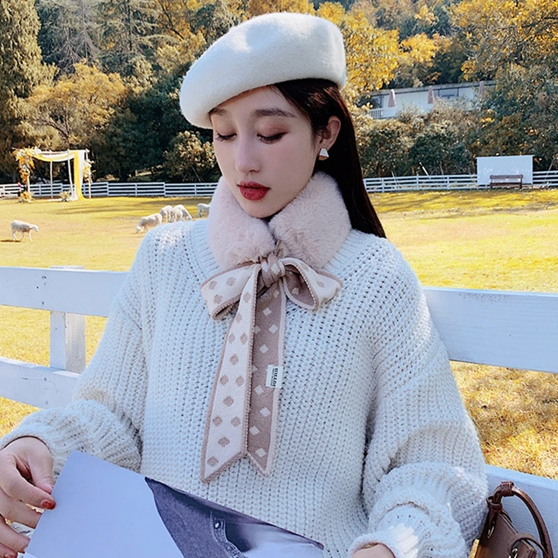 2021 New Autumn Winter Houndstooth Fashion Crochet Knitted Scarf Foulard Femme Faux Fur Collar Neck Warmer Scarves for Women
2021 New Autumn Winter Houndstooth Fashion Crochet Knitted Scarf Foulard Femme Faux Fur Collar Neck Warmer Scarves for Women