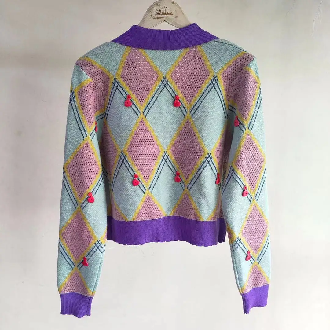 She Beaty 2021 Sweater Cardigan Women Turn-Down Collar Argyle Vitnage Long Sleeve Color Block Traf Clothes Knitted Tops Y2k Pull
She Beaty 2021 Sweater Cardigan Women Turn-Down Collar Argyle Vitnage Long Sleeve Color Block Traf Clothes Knitted Tops Y2k Pull
