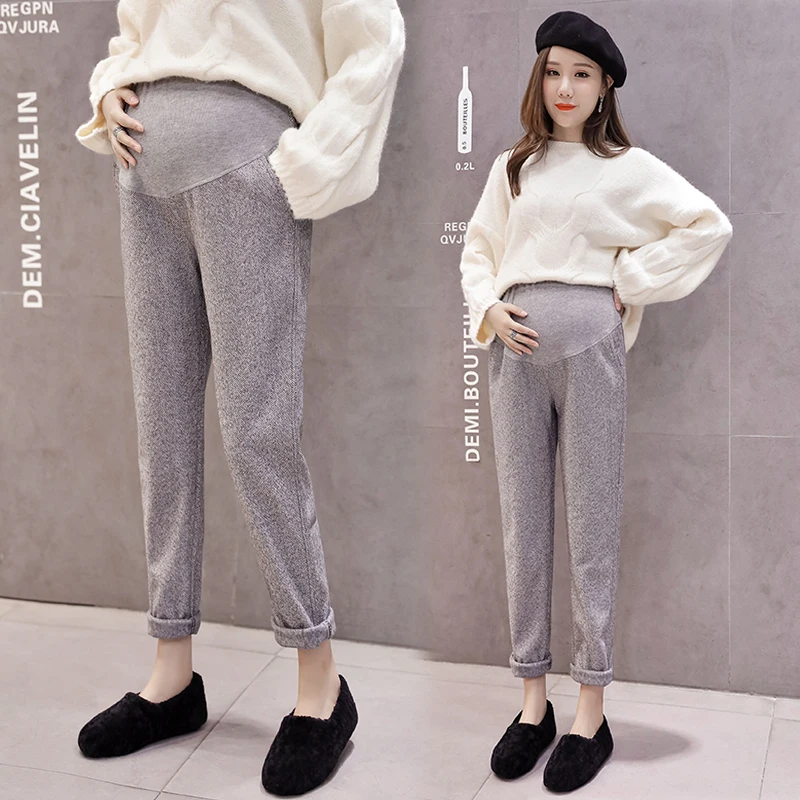 9235# 2020 Autumn Winter Woolen Maternity Pants Adjustable Belly Straight Pants Clothes for Pregnant Women OL Pregnancy Trousers
9235# 2020 Autumn Winter Woolen Maternity Pants Adjustable Belly Straight Pants Clothes for Pregnant Women OL Pregnancy Trousers