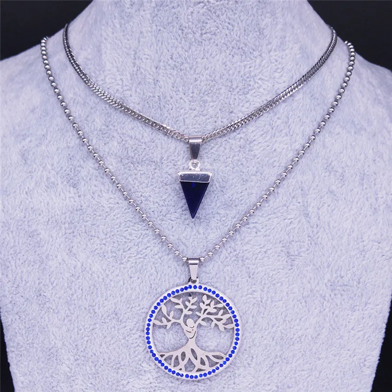 2021 Tree of Life Crystal Stainless Steel Layered Statement Necklace Women Boho Necklace Jewelry cadenas mujer N82S04
2021 Tree of Life Crystal Stainless Steel Layered Statement Necklace Women Boho Necklace Jewelry cadenas mujer N82S04