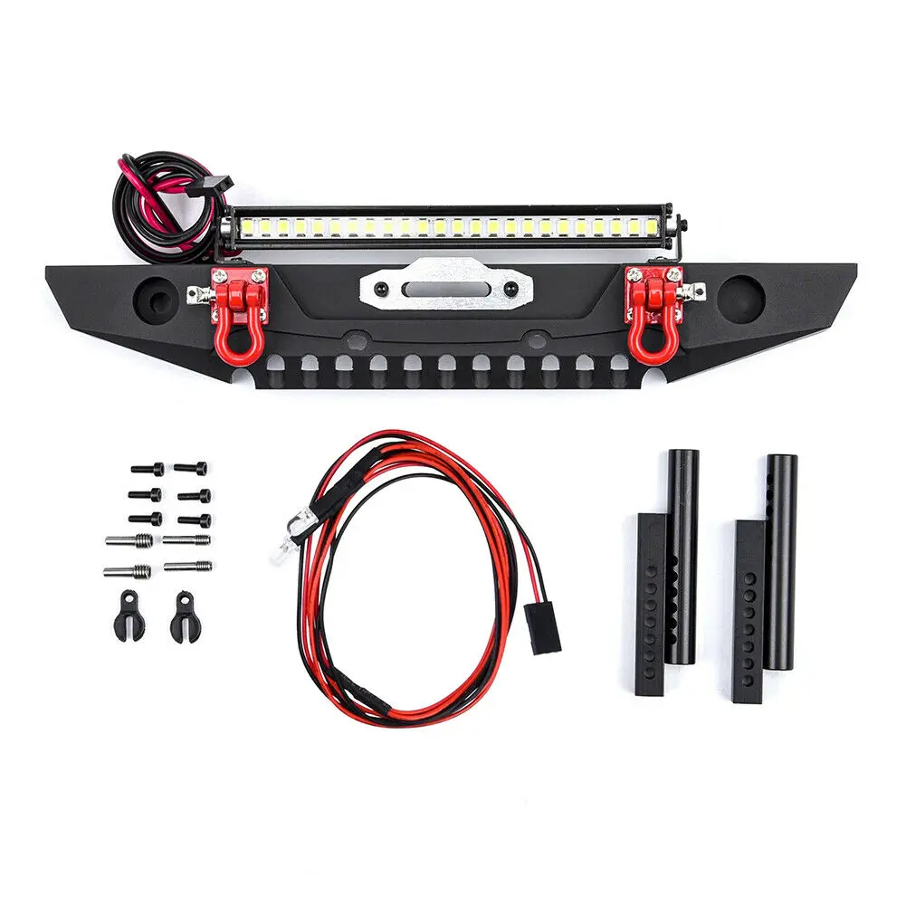 1 Set High Quality Metal Black Front Bumper With LED Light For 1/10 RC Axial SCX10 & SCX10 II 90046 TRX4
1 Set High Quality Metal Black Front Bumper With LED Light For 1/10 RC Axial SCX10 & SCX10 II 90046 TRX4