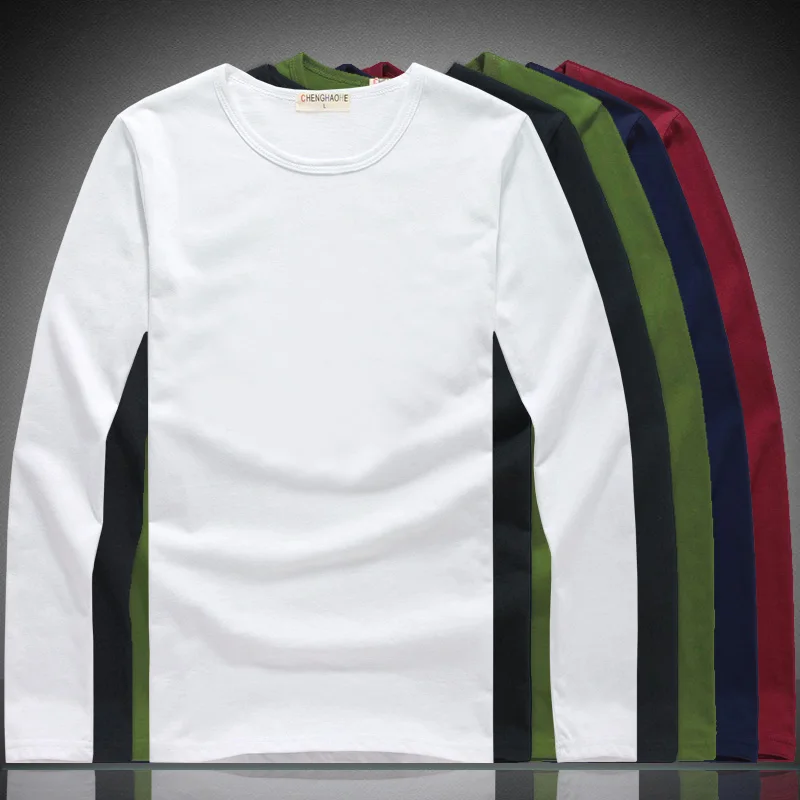 2019 new high quality autumn winter men's long sleeve T-shirt pure cotton solid round collar pure white slim fit off white shirt 
2019 new high quality autumn winter men's long sleeve T-shirt pure cotton solid round collar pure white slim fit off white shirt