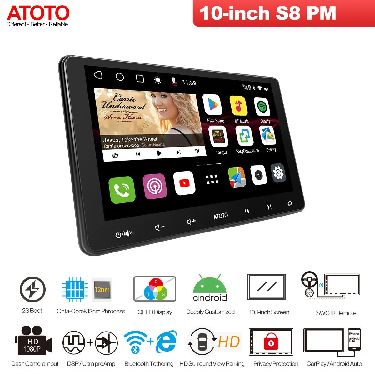 ATOTO S8 Premium 2Din Car Radio Media Player with GPS Navigation Voice Wake Split Screen Display Dual BT Touch Gesture Operation 
ATOTO S8 Premium 2Din Car Radio Media Player with GPS Navigation Voice Wake Split Screen Display Dual BT Touch Gesture Operation
