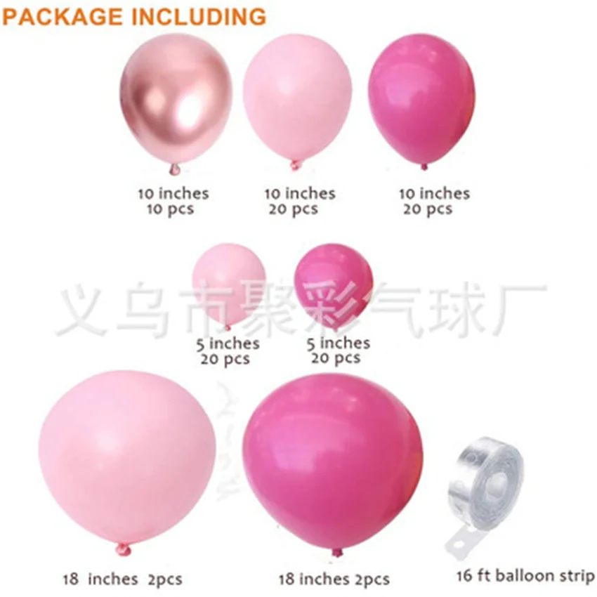 99Pcs Pink Balloon Chain Set Colorful Metallic Balloons Birthday Party Wedding Decoration Anniversary Globals Baby Shower
99Pcs Pink Balloon Chain Set Colorful Metallic Balloons Birthday Party Wedding Decoration Anniversary Globals Baby Shower