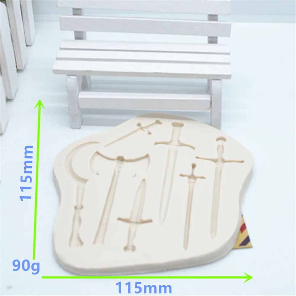 Silicone Fondant Mold Sword Resin Kitchen Accessories Sugarcraft Pastry Cake Decorating