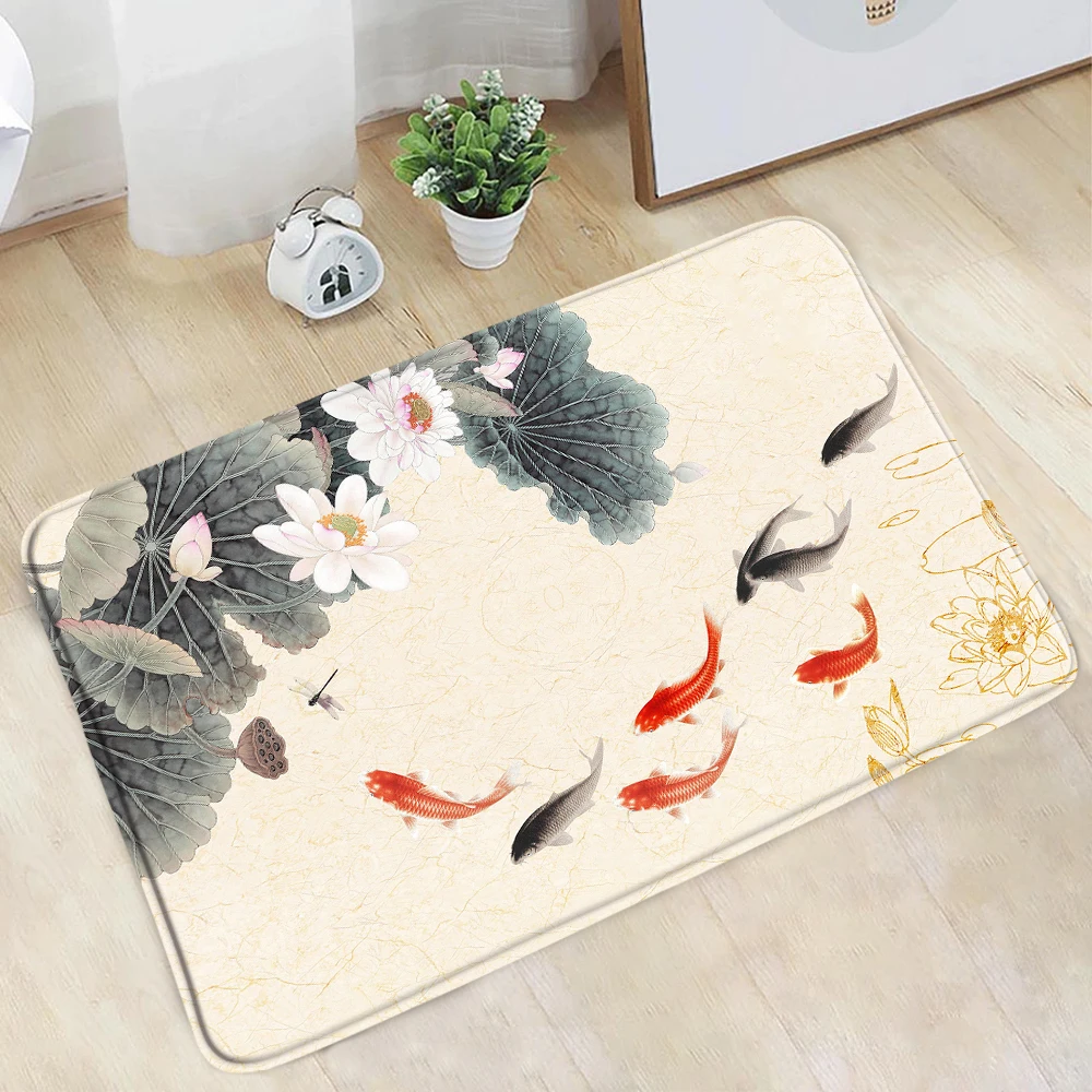 Chinese Style Bathroom Mat Ink Lotus Bird Fish Plant Landscape Entrance Doormat Kitchen Bedroom Doorway Flannel Non-Slip Carpets
Chinese Style Bathroom Mat Ink Lotus Bird Fish Plant Landscape Entrance Doormat Kitchen Bedroom Doorway Flannel Non-Slip Carpets