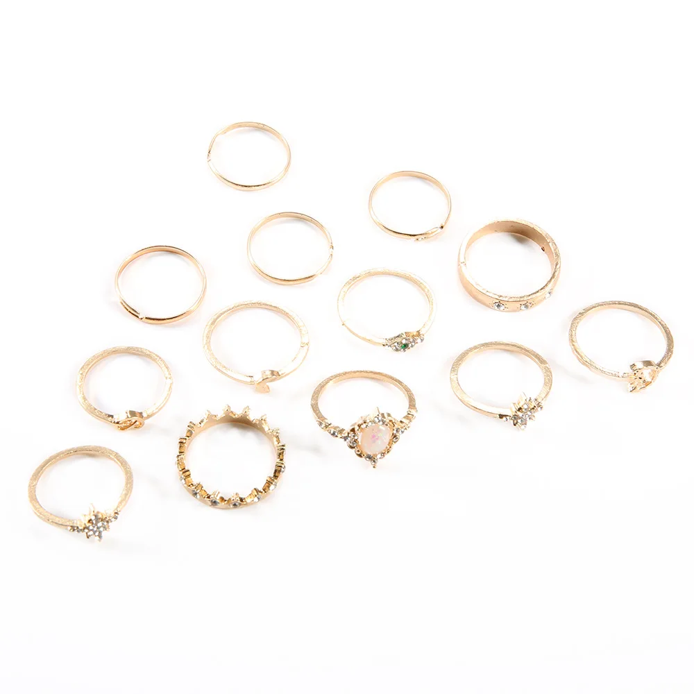Jewelry Wholesale Fashion Bohemia 13-Piece Set Diamond Rings for Women Girl High Quality Opal Adjustable Opening Finger Ring
Jewelry Wholesale Fashion Bohemia 13-Piece Set Diamond Rings for Women Girl High Quality Opal Adjustable Opening Finger Ring