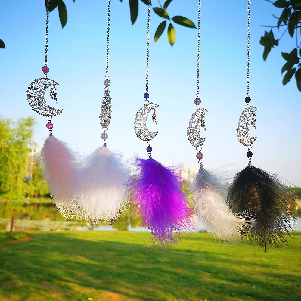 Moon Feather Car Decoration Feather Ornaments Handmade Car Hanging Decor Gift
Moon Feather Car Decoration Feather Ornaments Handmade Car Hanging Decor Gift