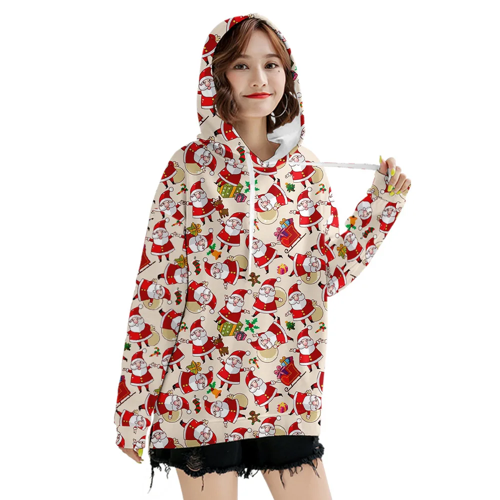Christmas 2021 Santa Claus Deer Hoodies Women Fashion Christmas 3D Print Loose Sweatshirt Hoodie Pullover Autumn Winter Coats
Christmas 2021 Santa Claus Deer Hoodies Women Fashion Christmas 3D Print Loose Sweatshirt Hoodie Pullover Autumn Winter Coats