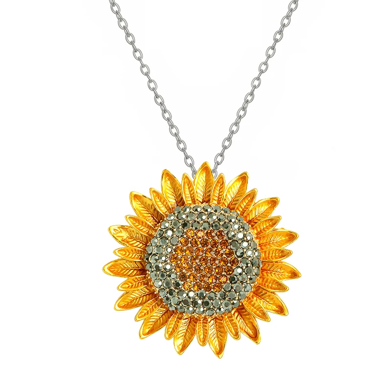 New Rhinestone Sunflower Necklace Safepin Hoop Design Pendant Choker Jewelry Classic Crystal Women Necklaces Party Accessory
New Rhinestone Sunflower Necklace Safepin Hoop Design Pendant Choker Jewelry Classic Crystal Women Necklaces Party Accessory