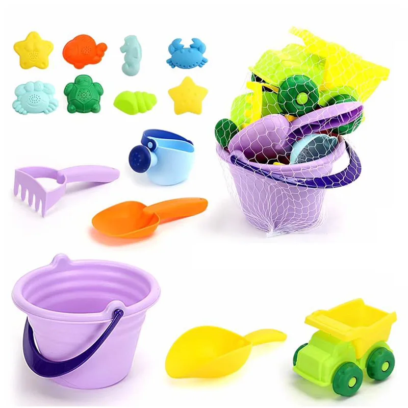 Summer Silicone Soft Baby Beach Toys Children'S Mesh Bag Bath Toy Set Beach Party Stroller Duck Bucket Sand Mold Tool Water Game
Summer Silicone Soft Baby Beach Toys Children'S Mesh Bag Bath Toy Set Beach Party Stroller Duck Bucket Sand Mold Tool Water Game