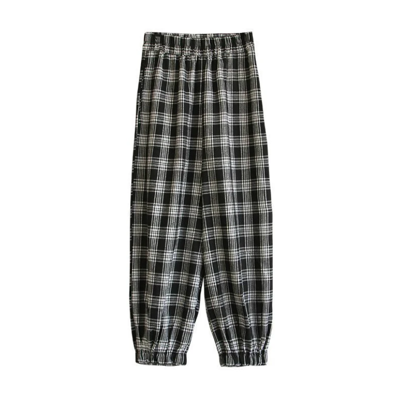 Casual Pants Women Chic Hip Hop Korean Black Plaid Loose Summer Femme Ankle-Length Pants All-match Harajuku High Waist Trousers
Casual Pants Women Chic Hip Hop Korean Black Plaid Loose Summer Femme Ankle-Length Pants All-match Harajuku High Waist Trousers