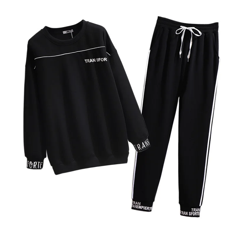 New ladies autumn winter plus size sports sets for women large loose black T-shirt and long pants training suit 4XL 5XL 6XL 7XL
New ladies autumn winter plus size sports sets for women large loose black T-shirt and long pants training suit 4XL 5XL 6XL 7XL