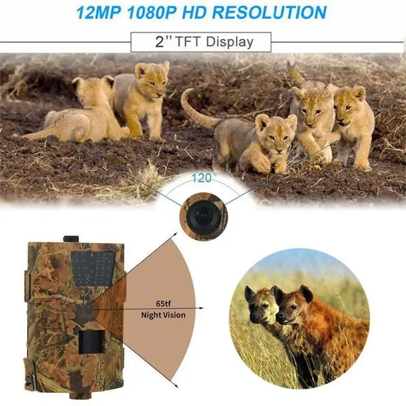 12MP Hunting Camera HT-001B 1080P Waterproof IP65 Trap 0.3s Trigger Outdoor Wildlife Trail Camera Night vision Scout Gift 
12MP Hunting Camera HT-001B 1080P Waterproof IP65 Trap 0.3s Trigger Outdoor Wildlife Trail Camera Night vision Scout Gift