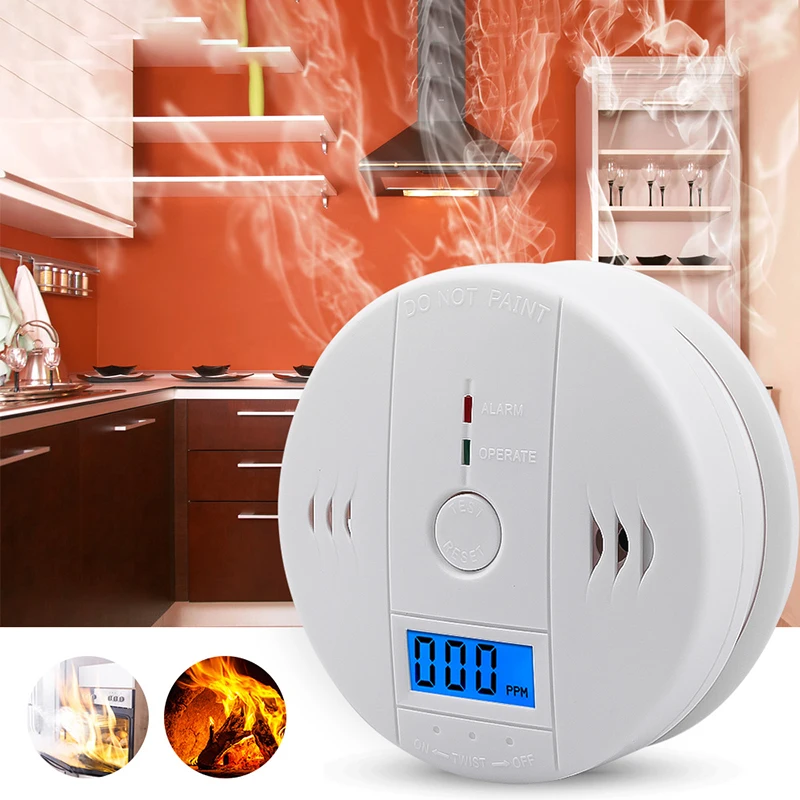 Independent Carbon Monoxide Sensor Detector CO Alarm with Digital LCD Display and 85dB Voice Warning Battery Operated White
Independent Carbon Monoxide Sensor Detector CO Alarm with Digital LCD Display and 85dB Voice Warning Battery Operated White