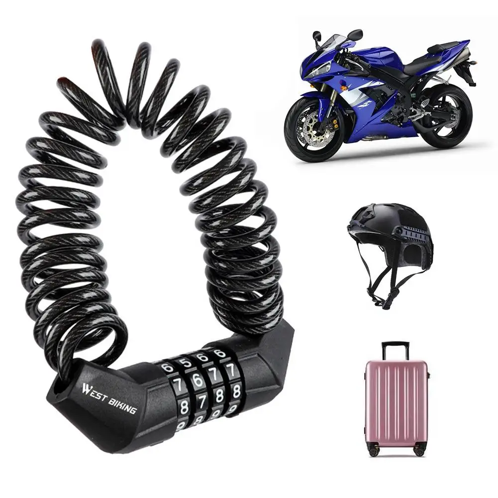 Durable Helmet Lock Chain 4 Digit Password Combination Lock Wirerope Lock Motorcycle Security Locking Chain
Durable Helmet Lock Chain 4 Digit Password Combination Lock Wirerope Lock Motorcycle Security Locking Chain