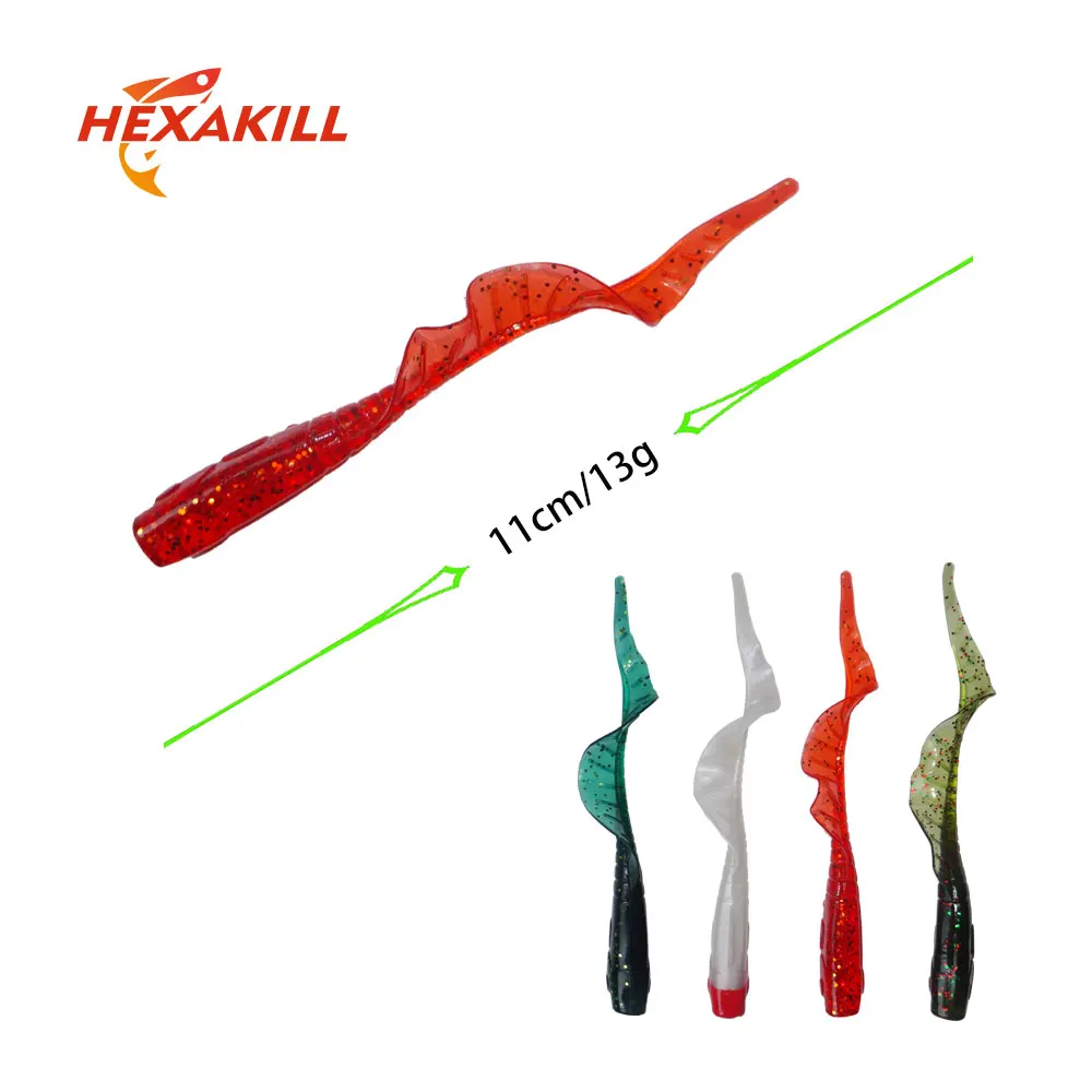 Hexakill 4 шт./лот большой морской червь силиконовые мягкие приманки с изгибом