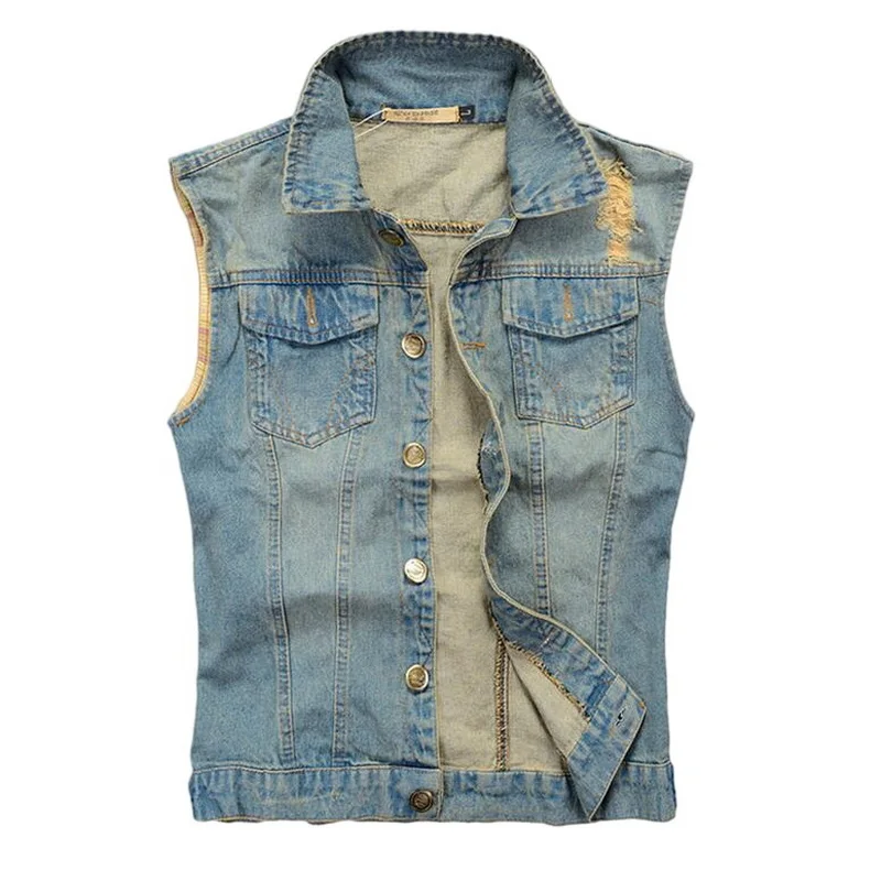 Men Denim Vests Men's Denim Sleeveless Jackets Ripped Jeans Jackets Male Cowboy Waistcoat
Men Denim Vests Men's Denim Sleeveless Jackets Ripped Jeans Jackets Male Cowboy Waistcoat
