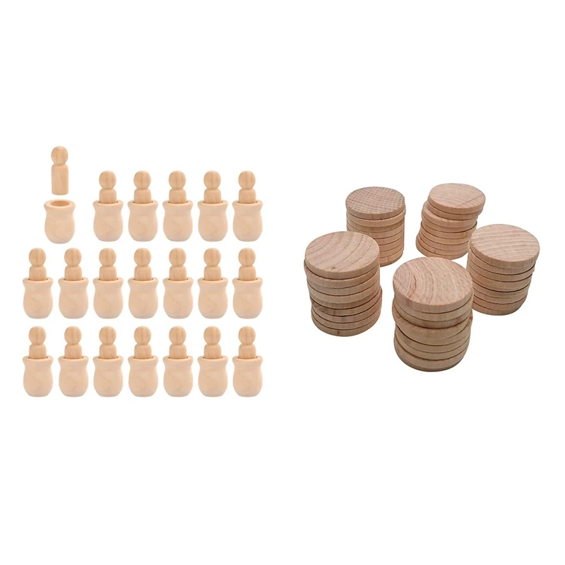 20X Unfinished Wooden Peg Nesting Dolls People Bodies & 50Pcs Wood Slices Unfinished Round Wood
20X Unfinished Wooden Peg Nesting Dolls People Bodies & 50Pcs Wood Slices Unfinished Round Wood