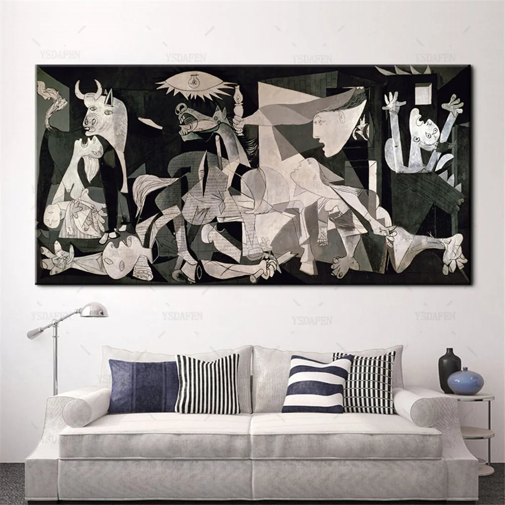 Испанская Франция Пикассо Классическая Guernica 1937 картины на холсте Печать